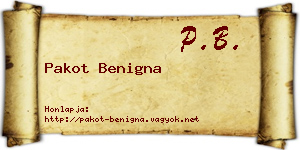 Pakot Benigna névjegykártya